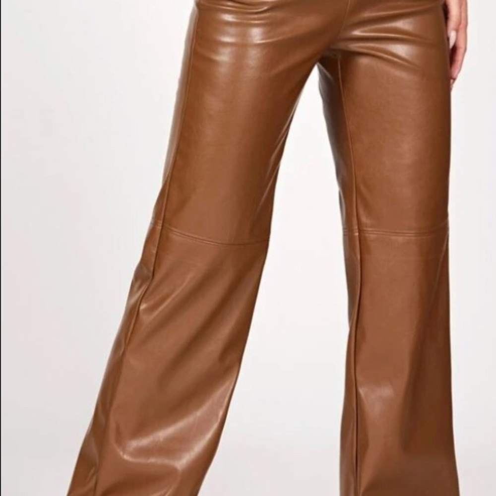 Faux leather pants NWT caramel brown